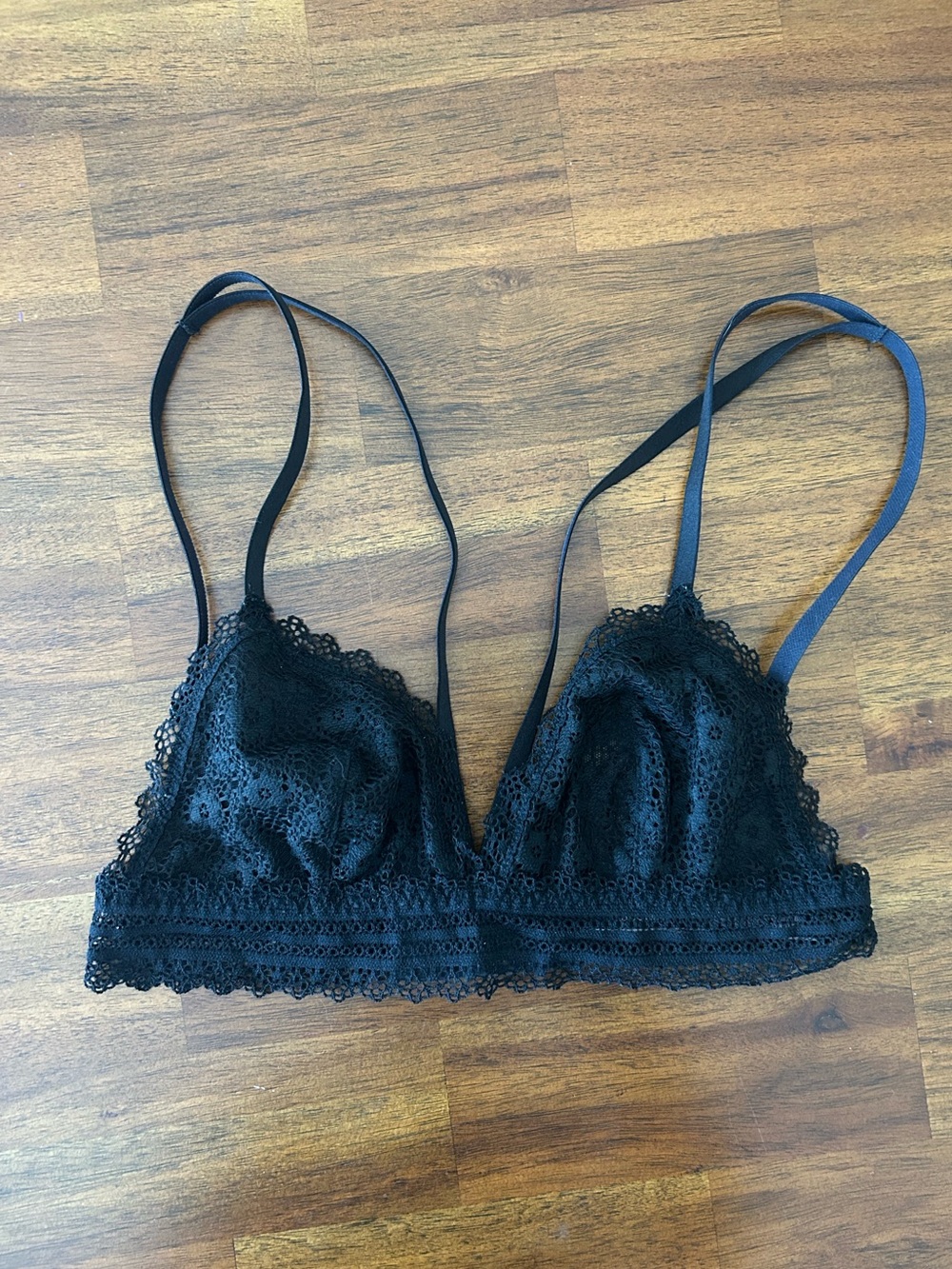 Victoria's Secret Black Eyelet Lace Triangle Bralette Like New